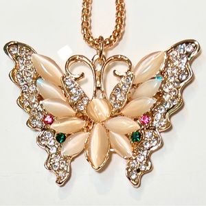 Butterfly Necklace with Rhinestones